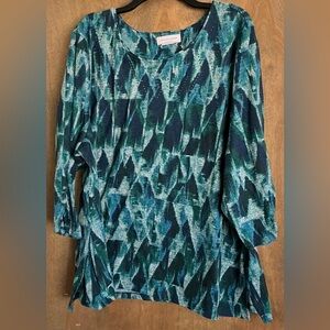 Allison Daley Woman Long Sleeve Pullover Top With Rhinestones 3X